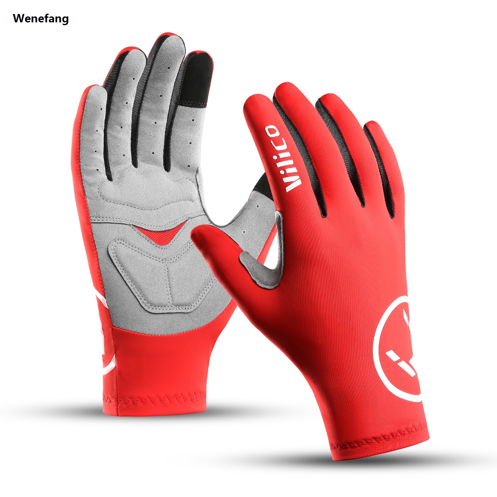 Wenefang Summer Men Gloves Ice Silk Non-slip Sun Driving Glove Fishing Gloves Breathable Cycling Hiking Glove Full Finger Gloves