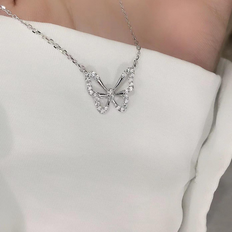 quality】Feifei Butterfly Necklace Women's High-end Sense Niche Collarbone Chain