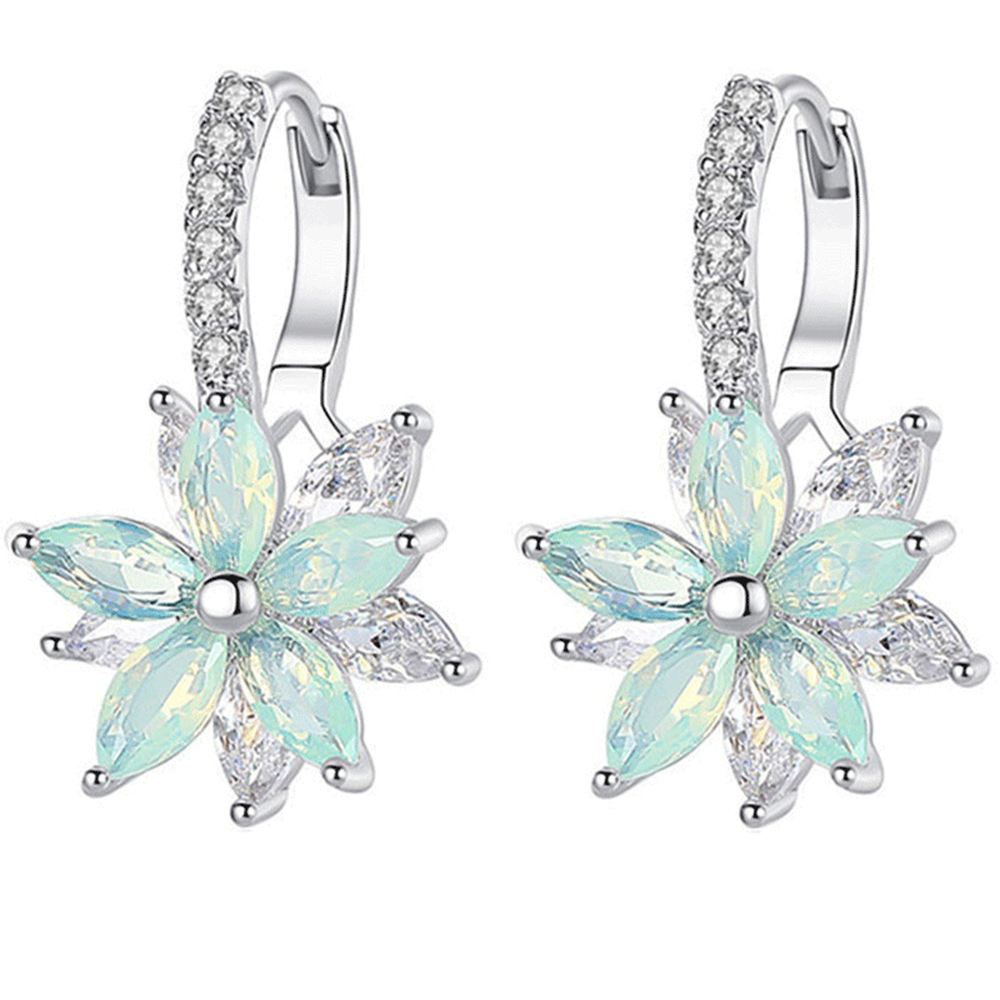 【Happy LifeStore】Fashion Popular Light Sun Flower Zircon Temperat Drop Earrings Elegant Love For Wo's Birthday Gifts