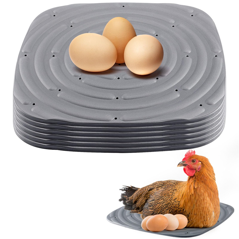 NAMUNY 8 Pack Washable Chicken Nesting Pads for Laying Eggs, Nesting Box Liners for Chicken Coop Reusable Chicken Litter Gray