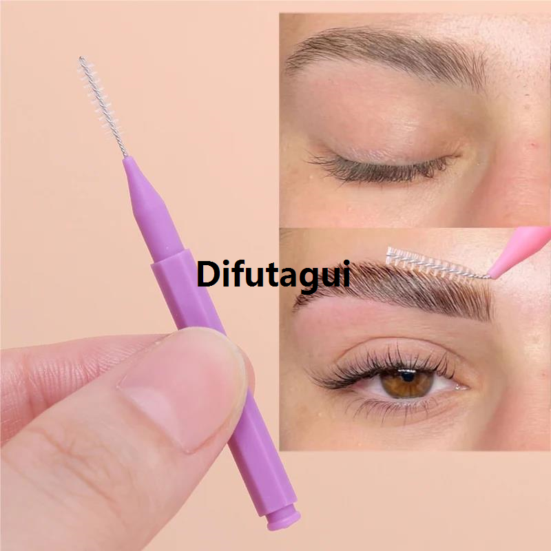 Difutagui Disposable Brow Perm Brush Professional Soft Mini Brow Lifting Brushes Special Eyelash Cromb Brow Styling Women Makeup Tools 10pcs/Bag