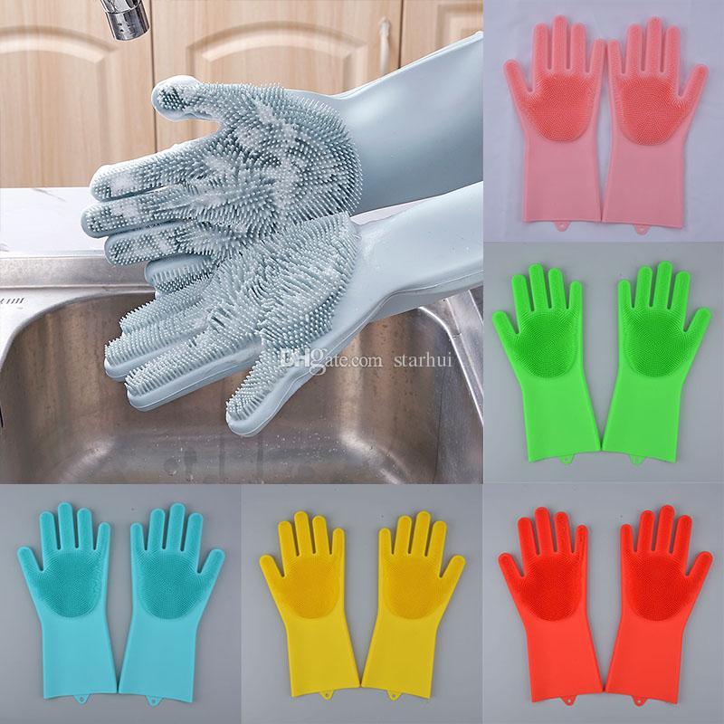 Bizzy Magic Rubber Silicone Dish Washing Gloves