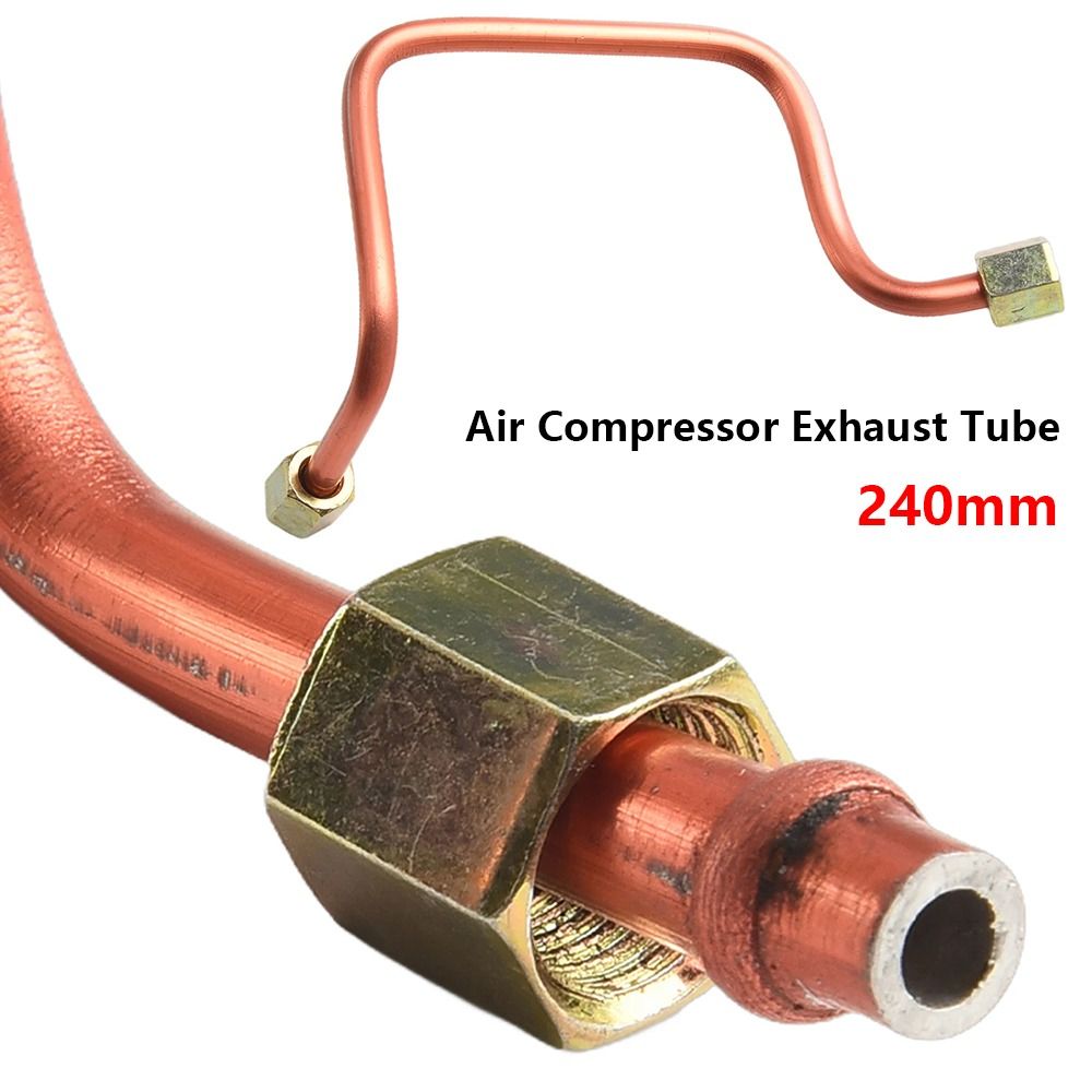 1Pcs New 240mm Air Compressor Exhaust Tube Anti-overheating Copper-plated aluminum Valve Tube Smooth Operation Air Line Hose Wide Application
