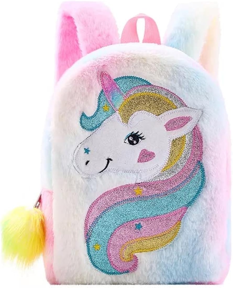 Plush Unicorn Backpack,Mini Unicorn Schoolbag|Backpack for Girls, Small Bags for Nursery,Soft Lightweight Travel Bags for Girls(Multi Colour)
