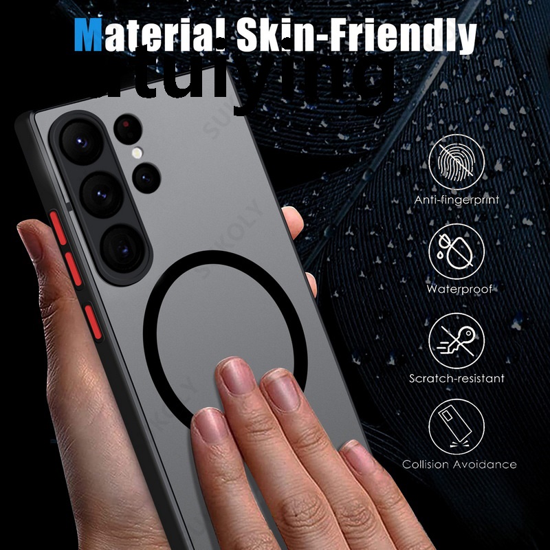Sutuiying For Magsafe Charge Case For Samsung Galaxy S25 S24 S23 S22 Ultra Luxury Plus S21 FE A56 A55 A54 A53 A34 A35 A36 A14 A15 5G Matte Cover