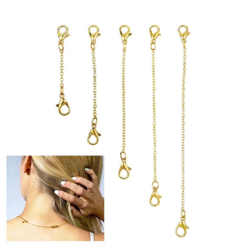 New for Bracelet Necklace Extender Safety Chain DIY Jewelry Findings & Components Stainless Steel Extender Chain Durable Gold Color Jewelry Accessories