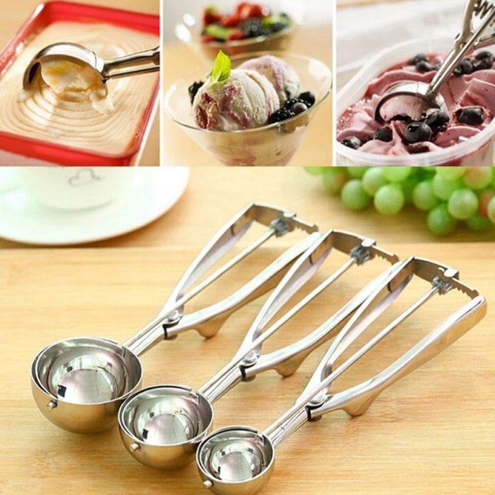 New Ice Cream Ball Kitchen Accessories Food Grade Spring Handle Ice Cream Spoon Mash Potato Scoop
