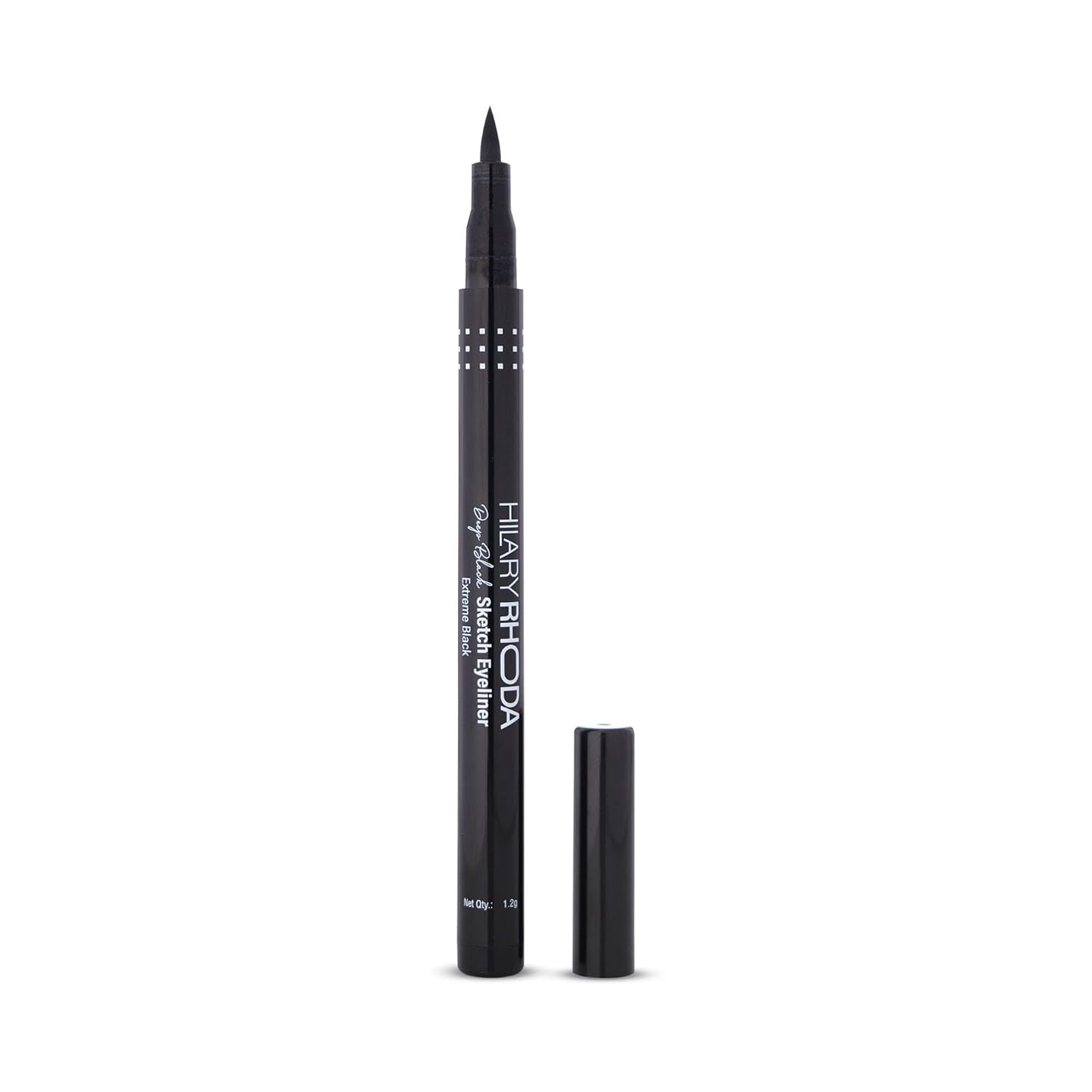 Hilary Rhoda Deep Black Sketch Eyeliner | Waterproof | Deep Black Matte Finish | Smudge-Proof & Long-Lasting Eyeliner for Women | Quick Dry | One Stroke Precision Tip | 1.2g