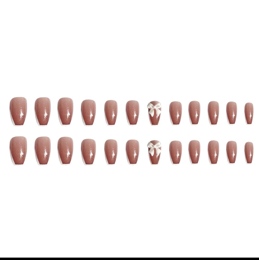 24 Pieces Nude Press on Nails With Mini Kits