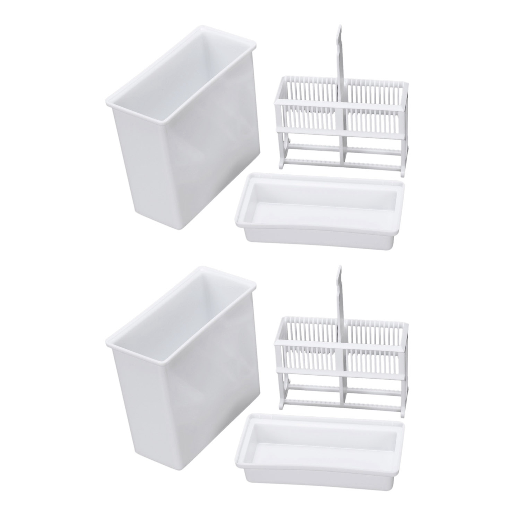 NAMUNY 2 In 1 White 48 Pieces Microscope Slides Staining Rack Dish Set