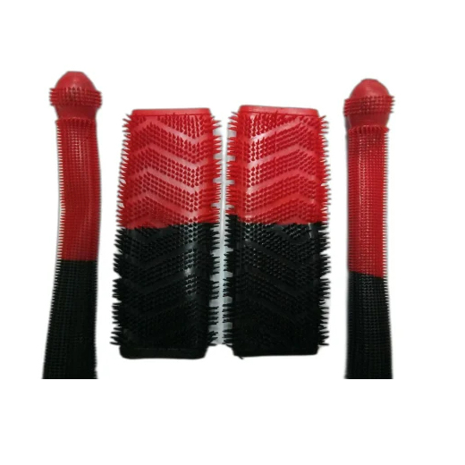 Universal Fancy PVC Rubber Lever & Handle Grip Cover (Black & Red) for Bike & Scoty (4pcs set)