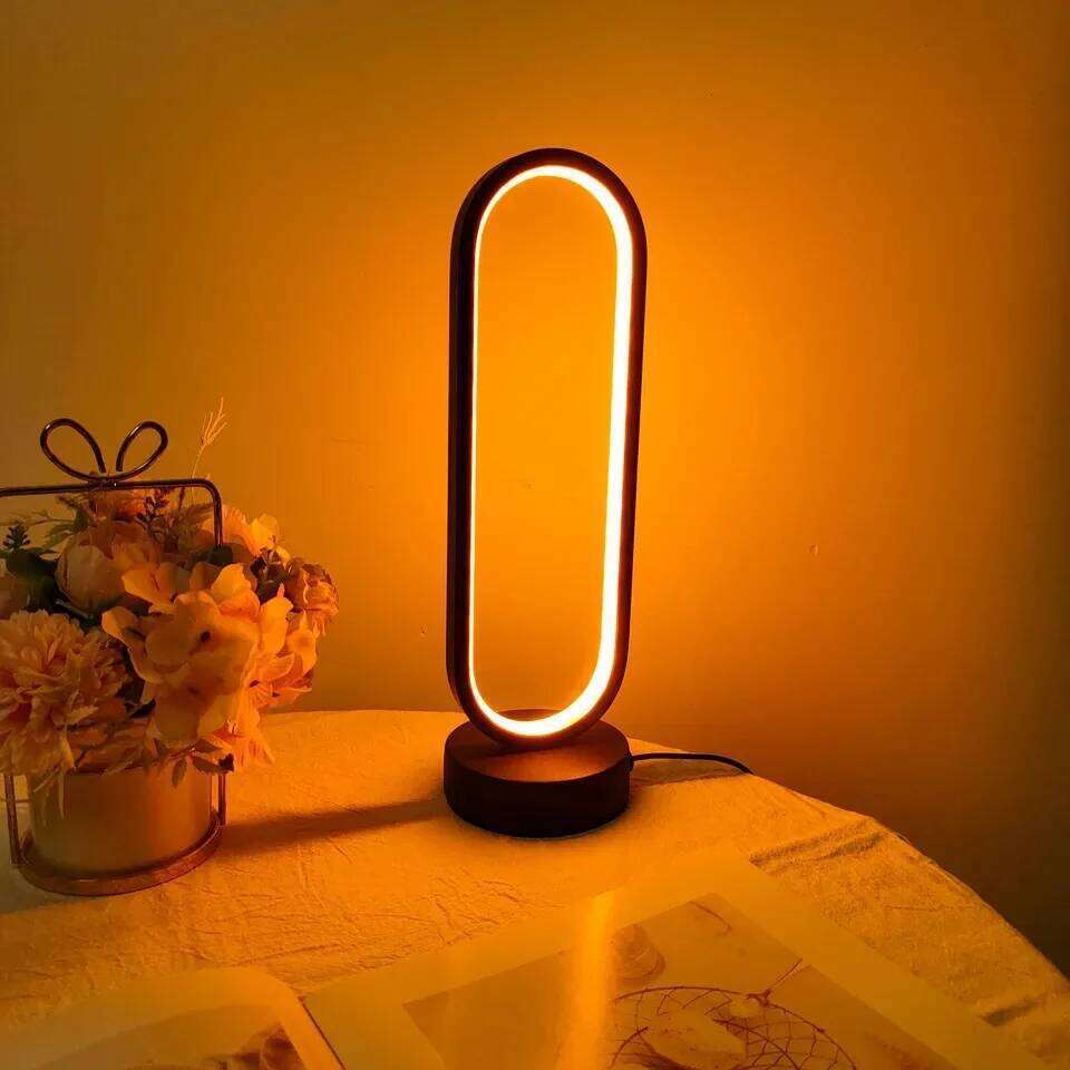 1PC bedroom Modern Ring Living Room Three-color Dimming Bedside Desk Lamp LED Night Light for Office