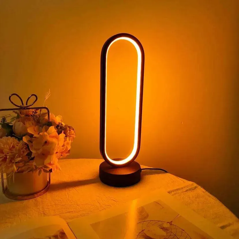 1PC bedroom Modern Ring Living Room Three-color Dimming Bedside Desk Lamp LED Night Light for Office