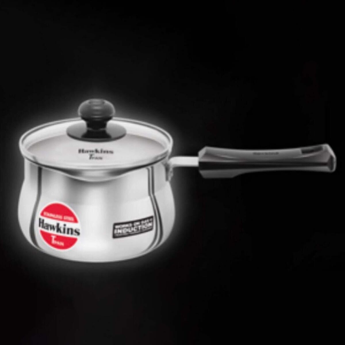 Hawkins Stainless Steel Induction Base T-Pan 1.5Litre With Toughened Glass