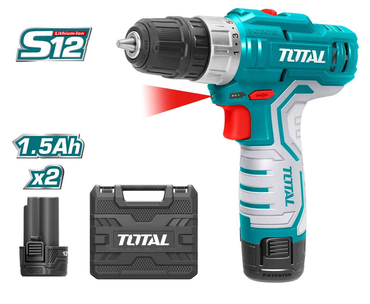 Total 12 Volt Lithium-ion Cordless Household Drill TDLI12325