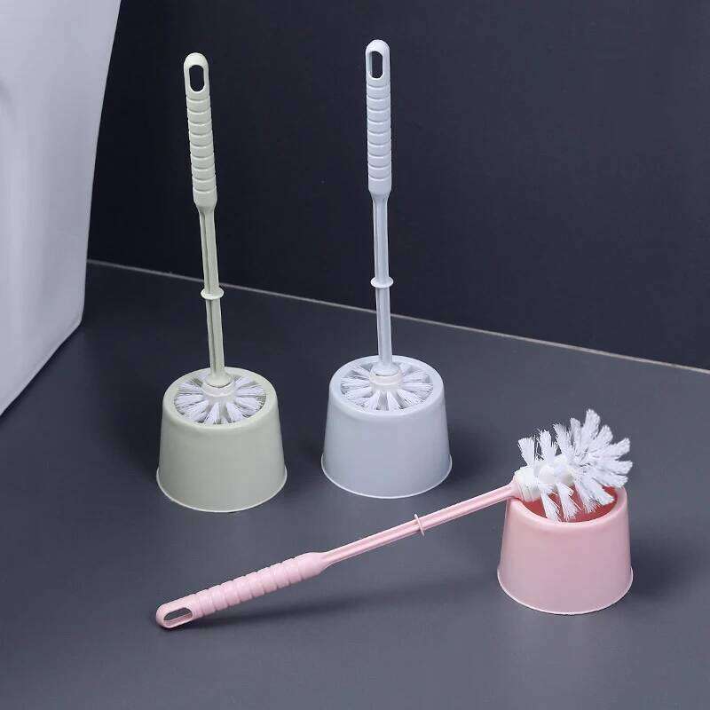 Cleaning With Base Set Household Long Handled Plastic Round Head Non Dead Corner Toilet Brush