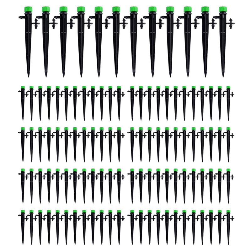 300 Pieces 360 Degree Adjustable Irrigation Drippers with Barbed Connector for 4/7 MM Tube, Water Flow Irrigation System