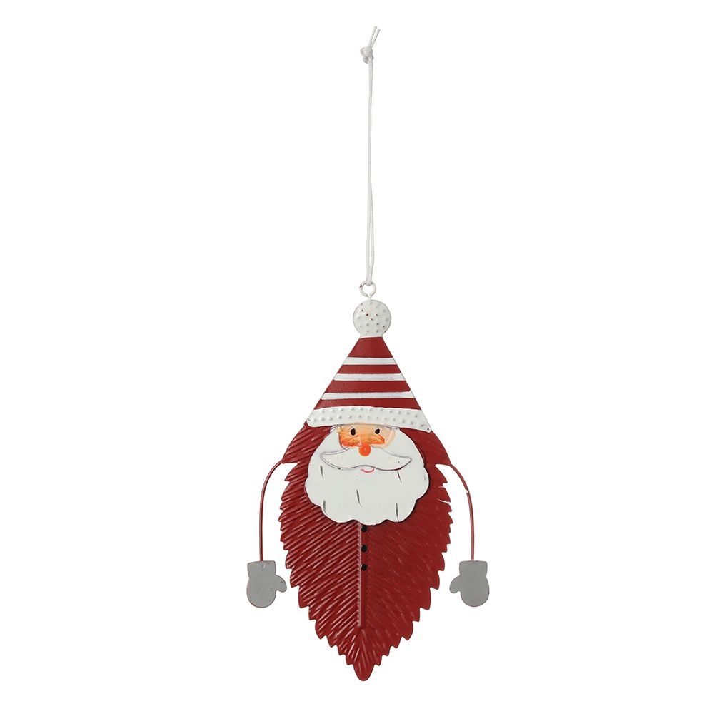 Metal Handicraft Iron Art Santa Snoman Deer Drop Ornaments Feather Angel Xmas Tree Decoration Christmas Hanging Pendants