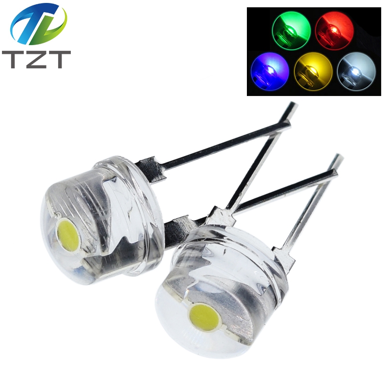 NEW F8 8mm 0.5W 3.0-3.2V Straw hat LED White Super bright LED lamp Wide Angle Transparent LED Lamp Strawhat LED