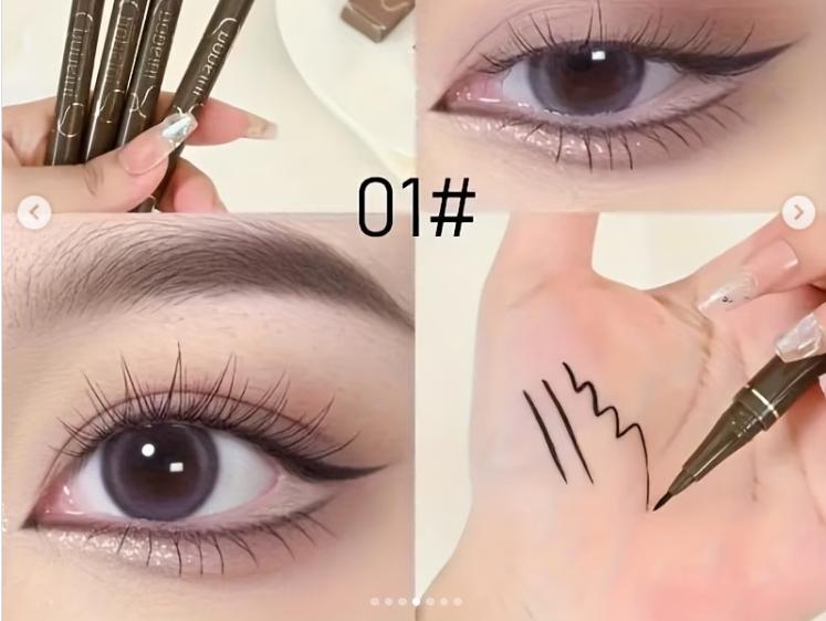 1 Piece BOBEINI Lying Silkworm Liquid Eyeliner Pen - Waterproof & Smudge-Proof Brown Eyeliner, Ultra-Fine Tip Quick-Dry Eye Makeup for Natural Under-Eye Bright
