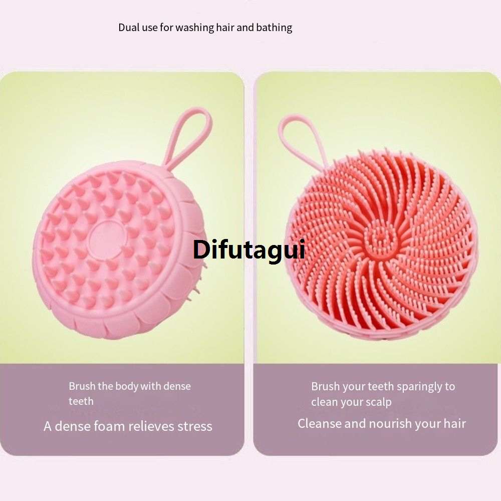 Difutagui Round Double Sided Comb Brush Shampoo Inch 2 Silicone Bargain price Lotus Portable Shampoo Shower Brush Conditioner