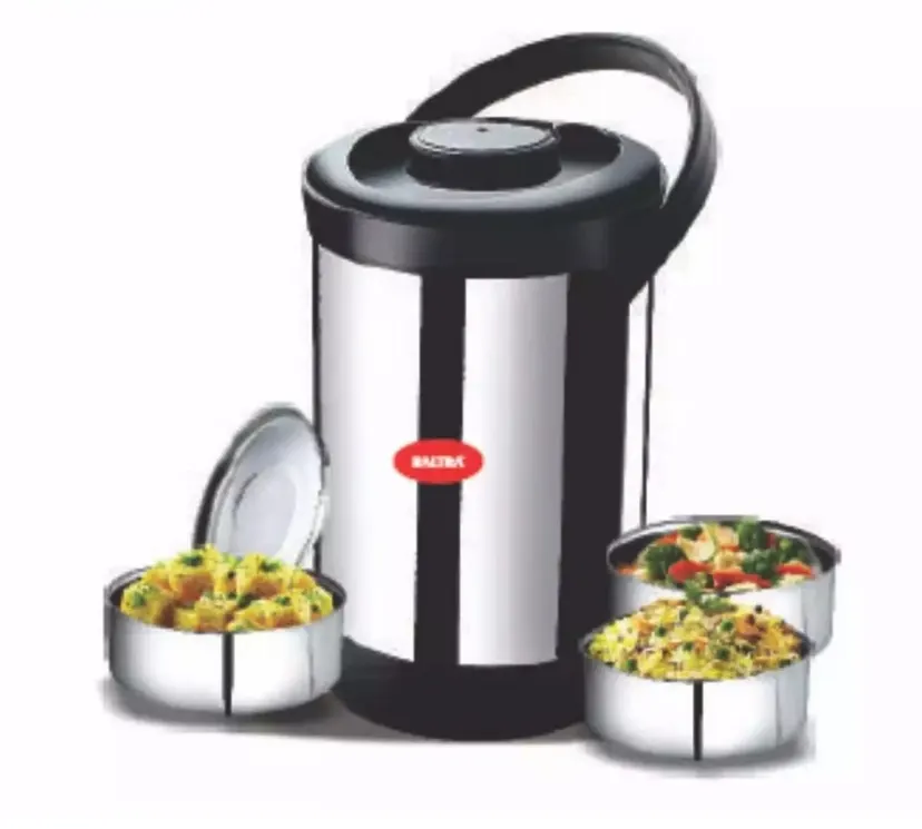Baltra Host- BSL -258 - Insulated Lunch Box- 3 Containers Stainless Steel