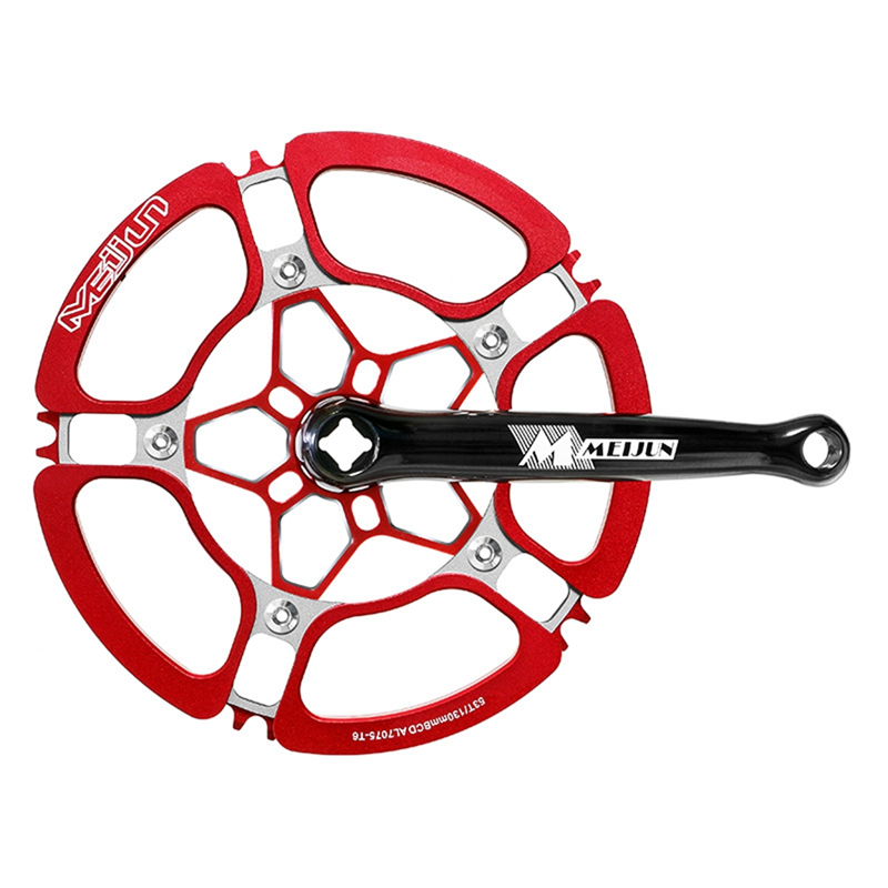 MEIJUN 45T Bicycle Tooth Disc Crank Mountain Bike Retrofit Single Disc Left and Right Crank Single Speed Tooth Disc Accessory