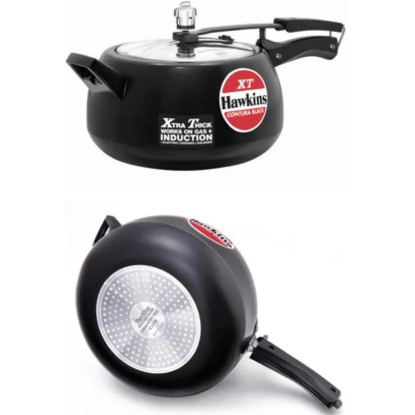 Hawkins Black Contura Pressure Cooker Induction Compatible (Cxt50)- 5 Litre