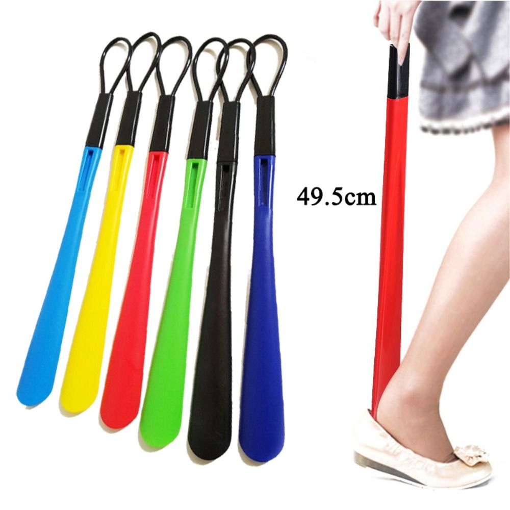 Easy Grip Long Handled Shoe Horn Plastic 49.5cm Shoehorn Colorful Shoe Remover Pregnant Elderly