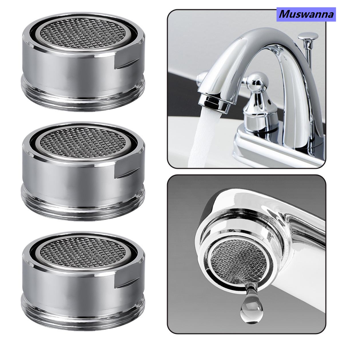 Muswanna 1pc Faucet Aerator Replacement Parts 24mm Male Threads Faucet Filter Brass Faucet Bubbler with Rubber Gaskets Water Saving Water Taps Nozzle for Kitchen Bathroom