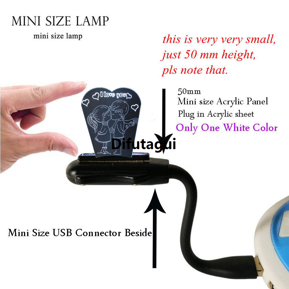 Difutagui Wife Gift Light MINI Night Table Lamp Colorful RGB73D New Cute Lover's Kiss Sweet LED Romantic Gift Girlfriend