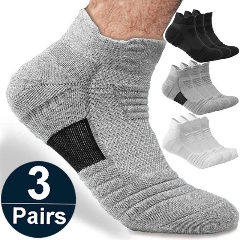 1/3 Pairs Anti-slip Football Men Cotton Short Long Tube Soccer Basketball Sport Socks Breathable Deodorous Sock 39-45