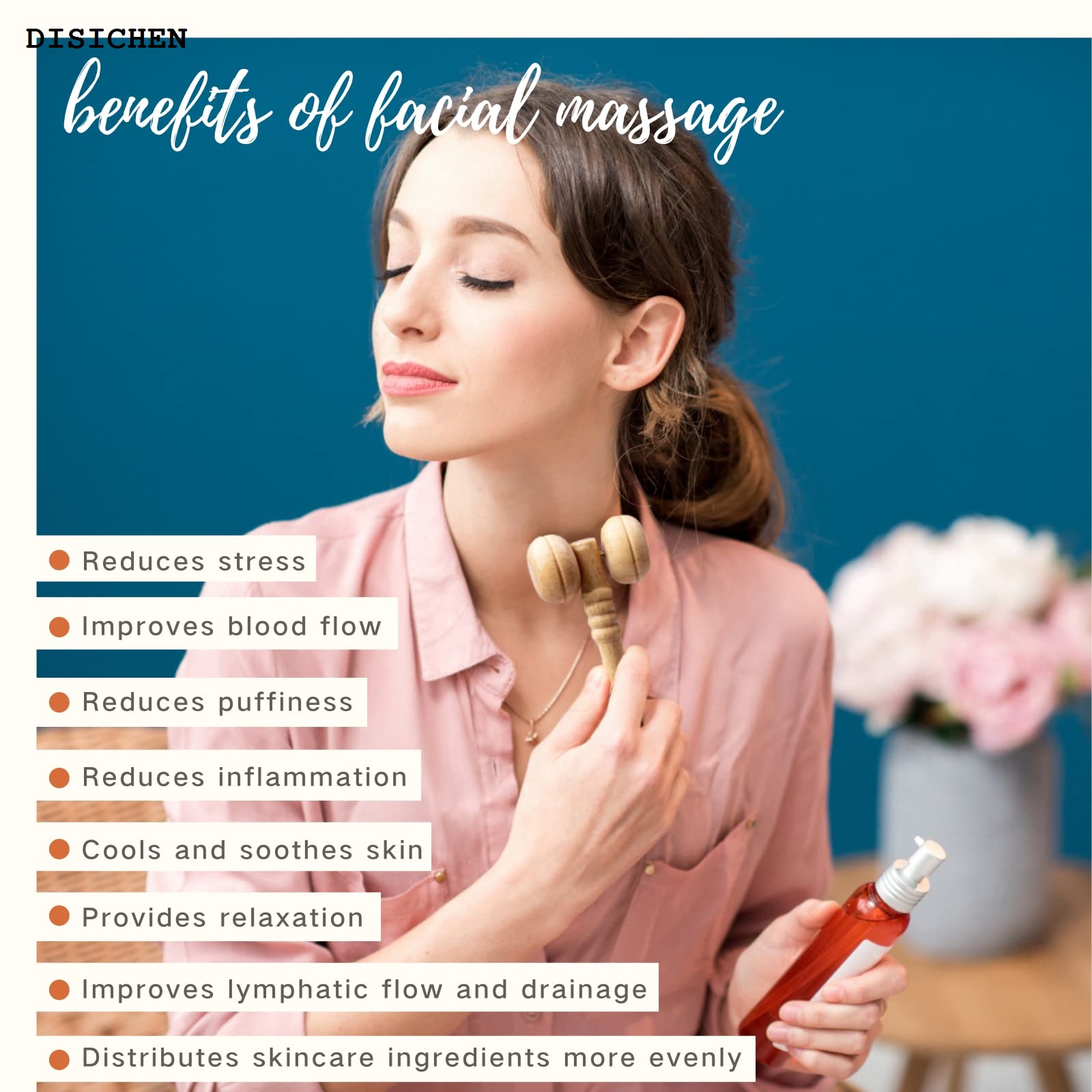 DISICHEN Hot Selling Face Massage Roller Wooden Facial Maderotherapy Lifting Wood Therapy Massage Kit Anti-Cellulite Facial Lifting Wrinkle Remover
