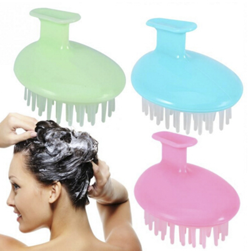 3pcs Hair Care Silicone Shampoo Scalp Shower Body Washing Hair Massager Brush Cologo