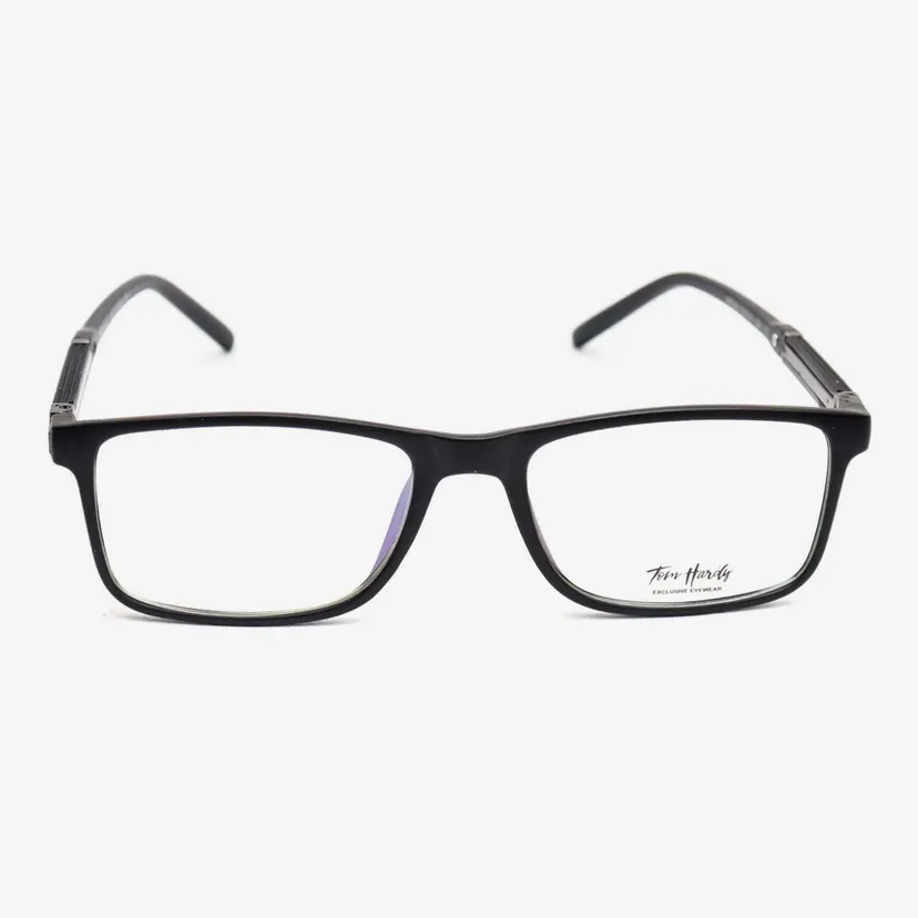 Matte Black Frame Eyewear Arc Lens Spectacles With Box For Unisex