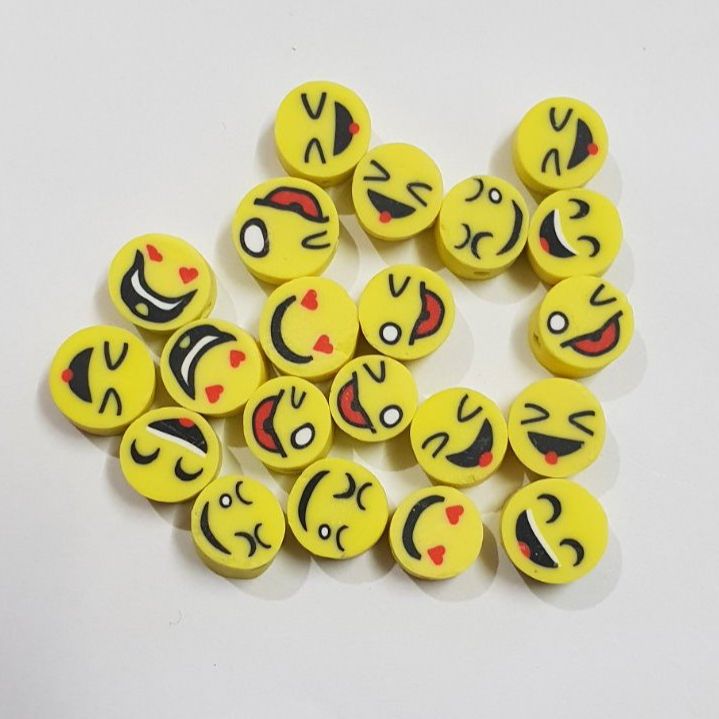 100 Pieces Bag Fruit Emojis Mixed Beads Polymer - Emojis Necklaces |