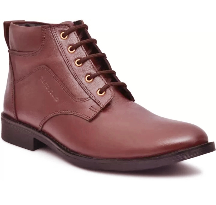 Brown Leather Premium Ankle Boots For Men