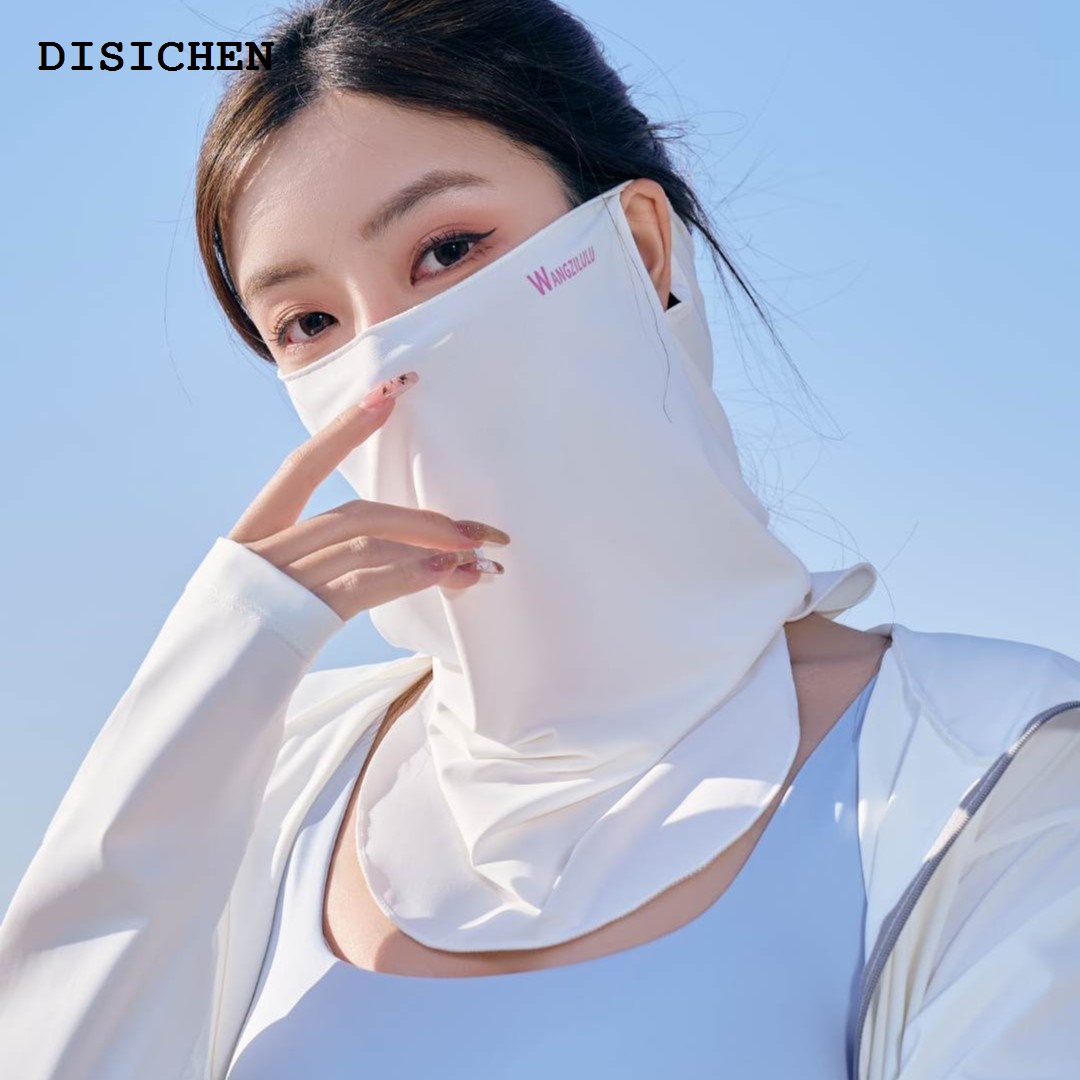 DISICHEN High Quality Summer Sun Protection Mask Riding Sun Shade Anti-Uv Ice Silk Face Scarf Outdoor Face Protection Neck Breathable Hanging Ear Mask