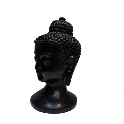 Black Color Lord Buddha Head Statue (Murti)13cm