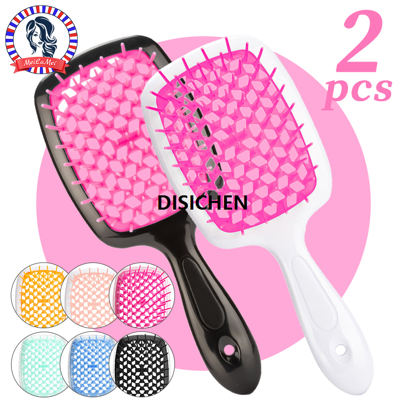 DISICHEN 2pc Hair Comb Set Anti Static Scalp Massage Wet Dry Comb Demelante Brush Расчески Hair Styling Comb Salon Barber Brushes Kit Luxury