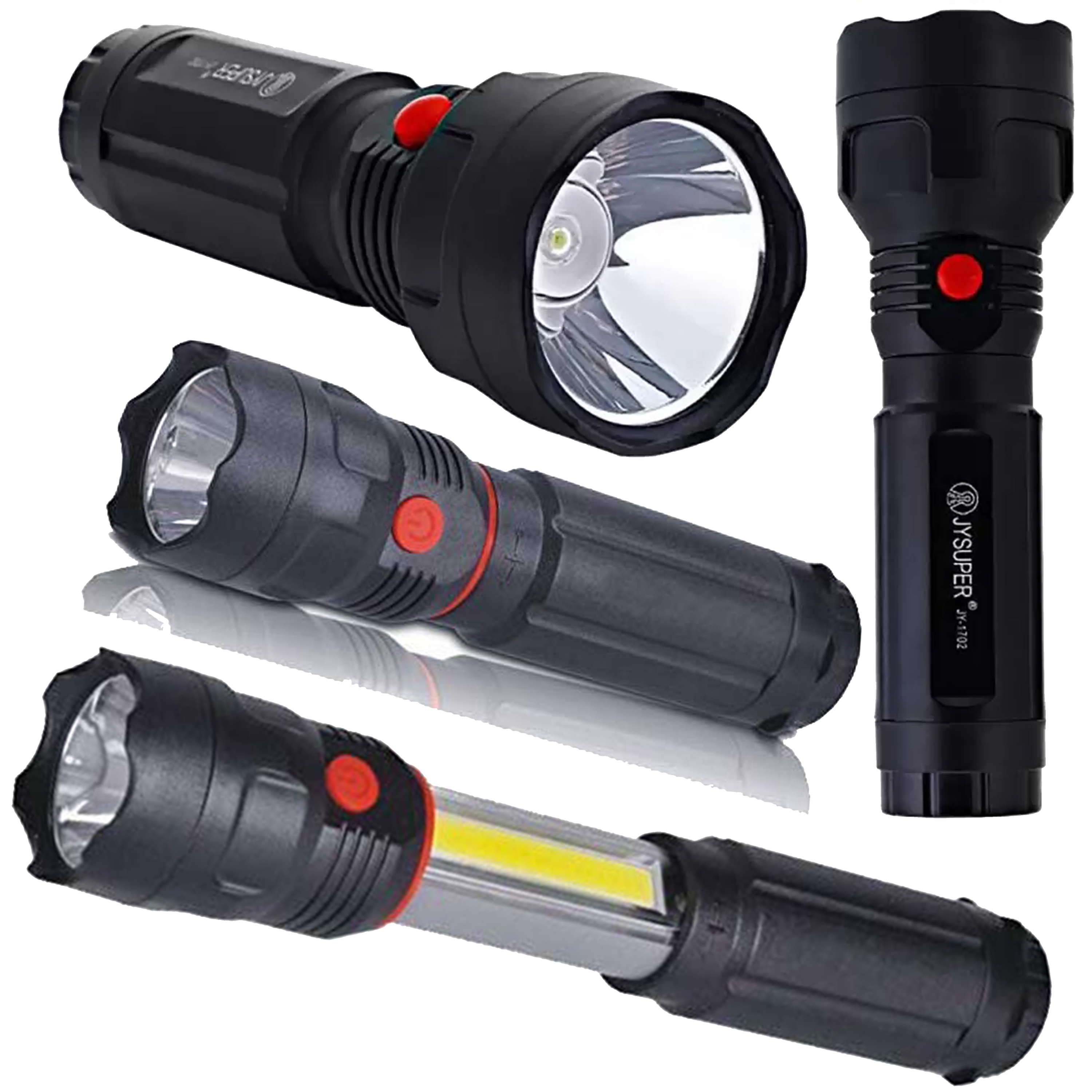 JY SUPER High Power Rechargable LED Torch Light JY 1702 Torch With Side Light