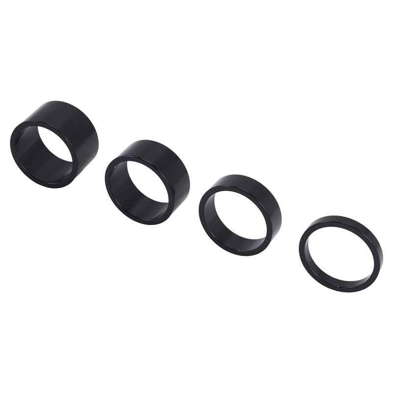(GGBR) 4Pcs/Set 5/10/15/20mm Aluminum Alloy Headset Stem Spacer 28.6mm Fork Washer Cap for Road Bike Cycling,Black
