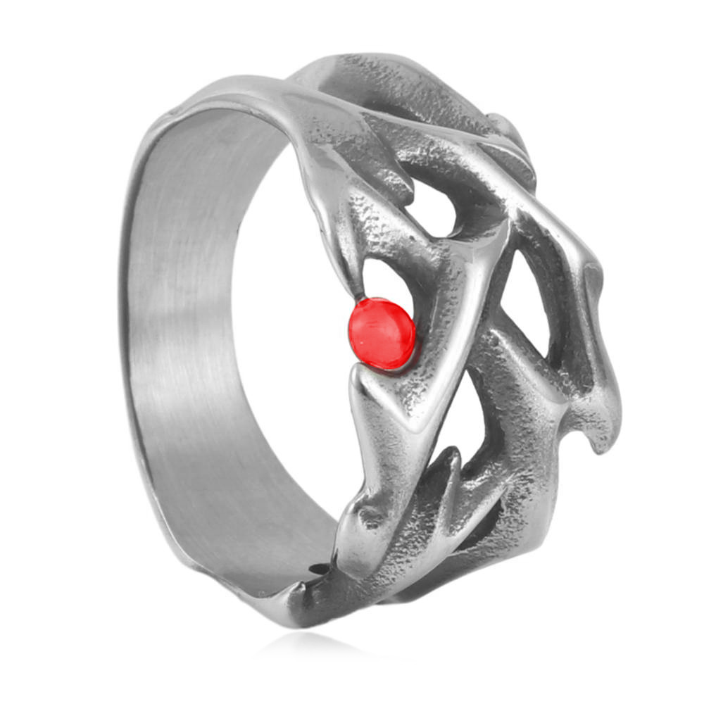 Sale】Jewelry titanium steel animal dragon ring retro trendy men stainless steel dragon red ring 2107