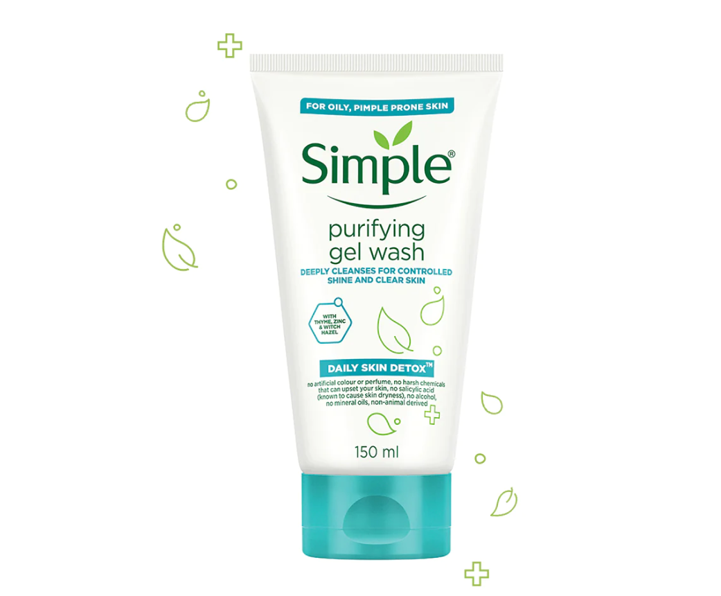 Simple Purifying Gel Face Wash with Thyme & Witch Hazel - 150 ml