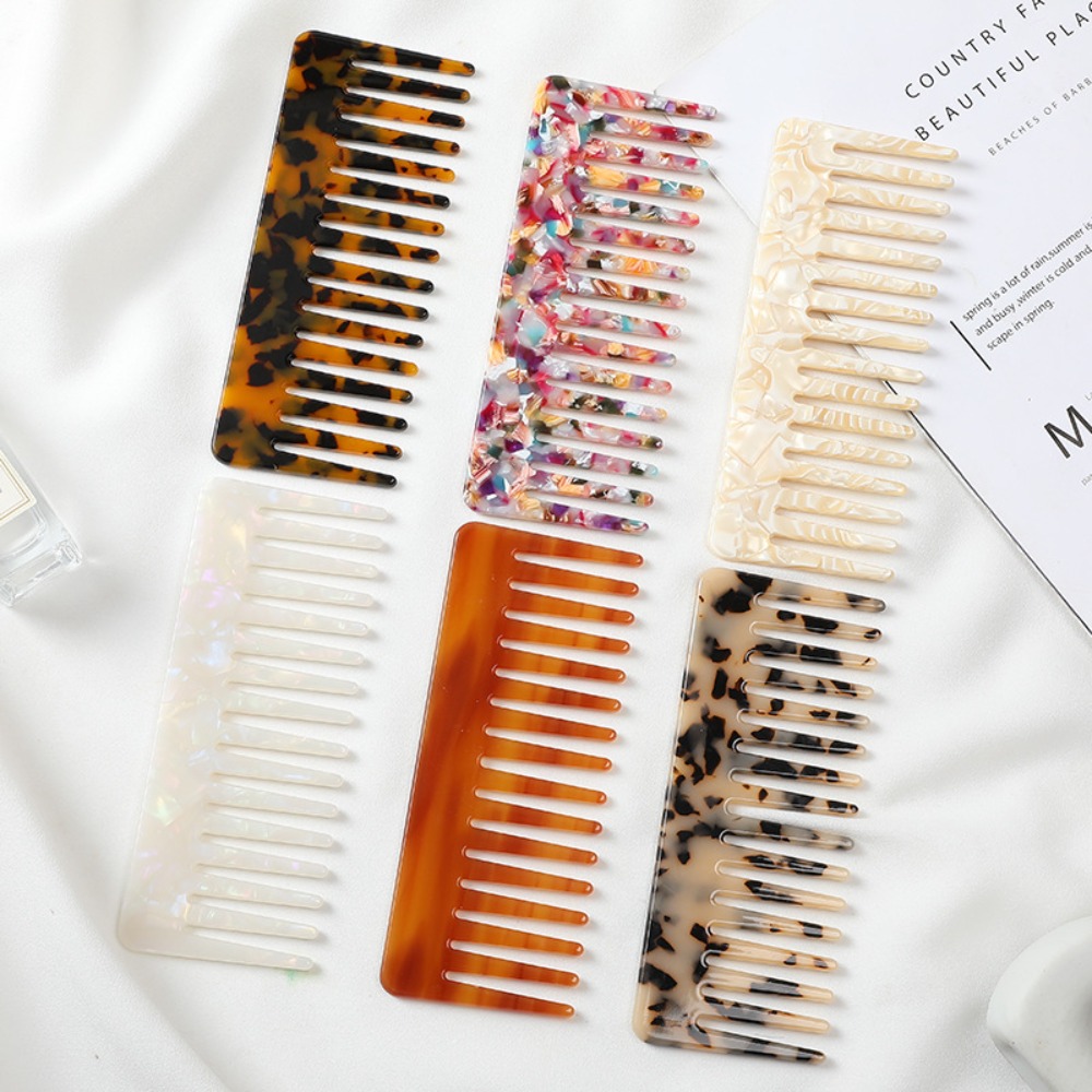 Anti-static Massage Hair Combs Korean Fashion Acetate Colorful Hairdressing Comb Hair Brush for Women Girls Hair Styling Tool