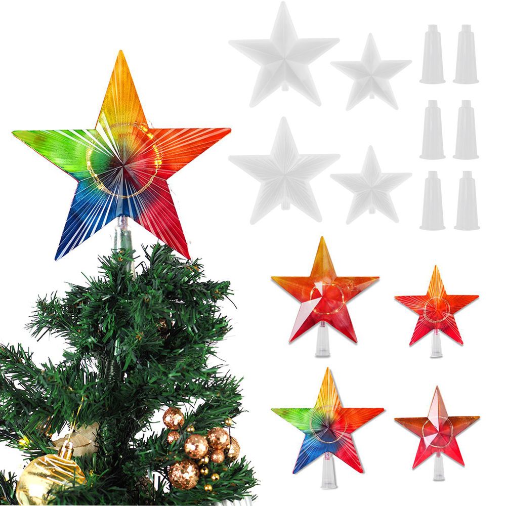 Epoxy Home Decorations Xmas Ornament Resin Molds Christmas Tree Top Light Silicone Mold Christmas Lamp