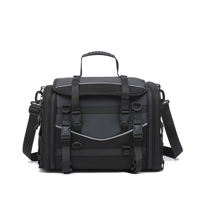 Motorcycle Tail Bag 40L-58L Expandable Back Seat Saddle Bag Universal Travel Pannier Saddle Bag Backpack