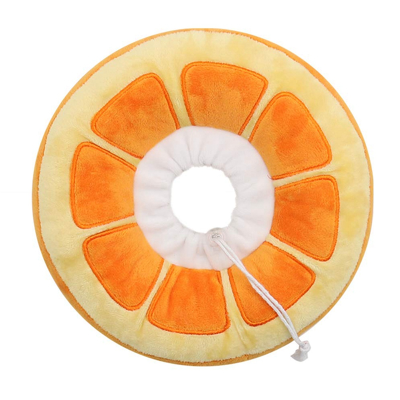 Adjustable Cat Cone Collar Soft Cute Cats Recovery Collar for Kittens ,Orange Large