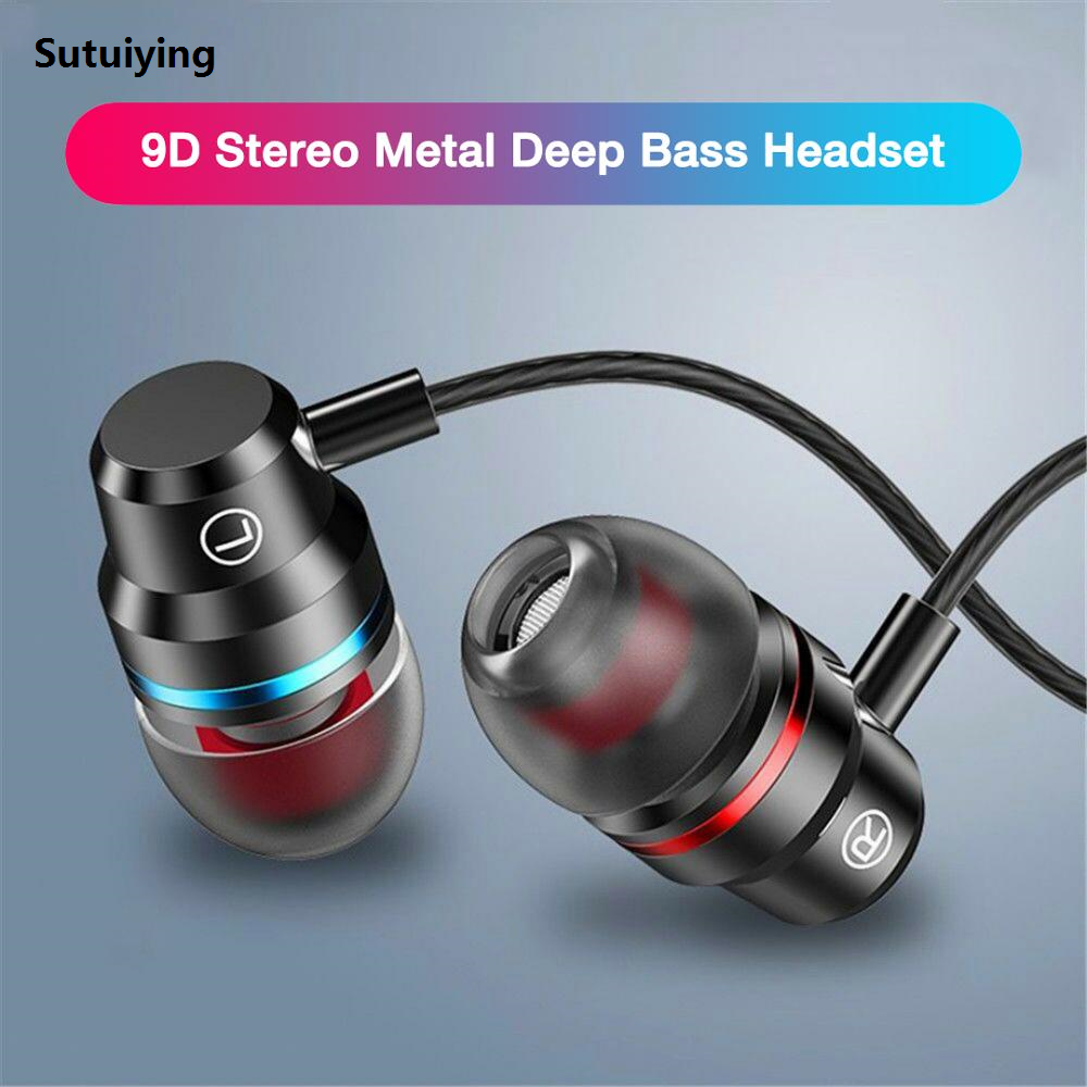 Sutuiying EARDECO Wired In Ear Headphones For Phone With Microphone Bass Headsets For Metal Earbuds For iPhone