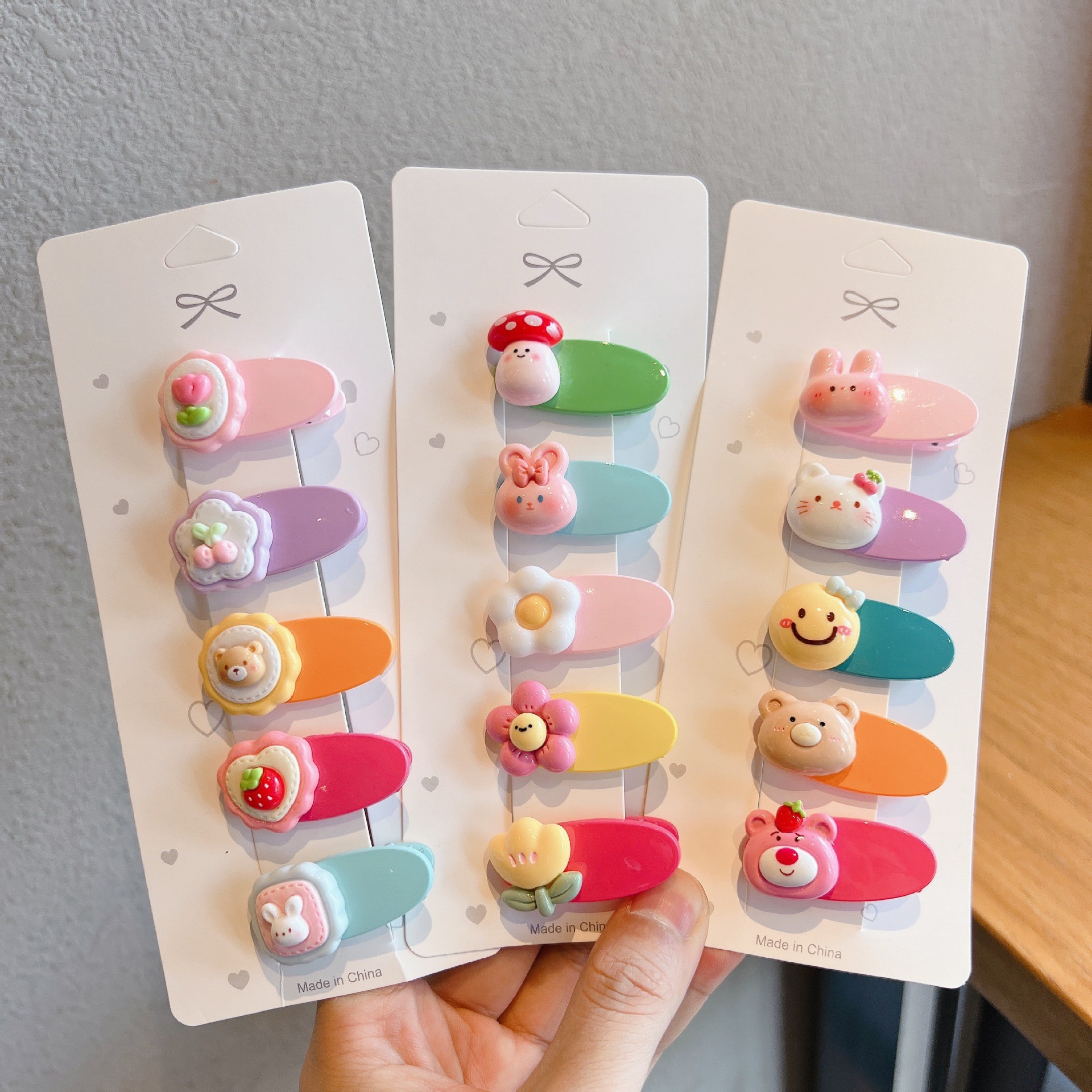 Summer New Kids Bangs Clip Set Cartoon Cute Kindergarten Hairpin Baby Small Crystal Duckbill Clip